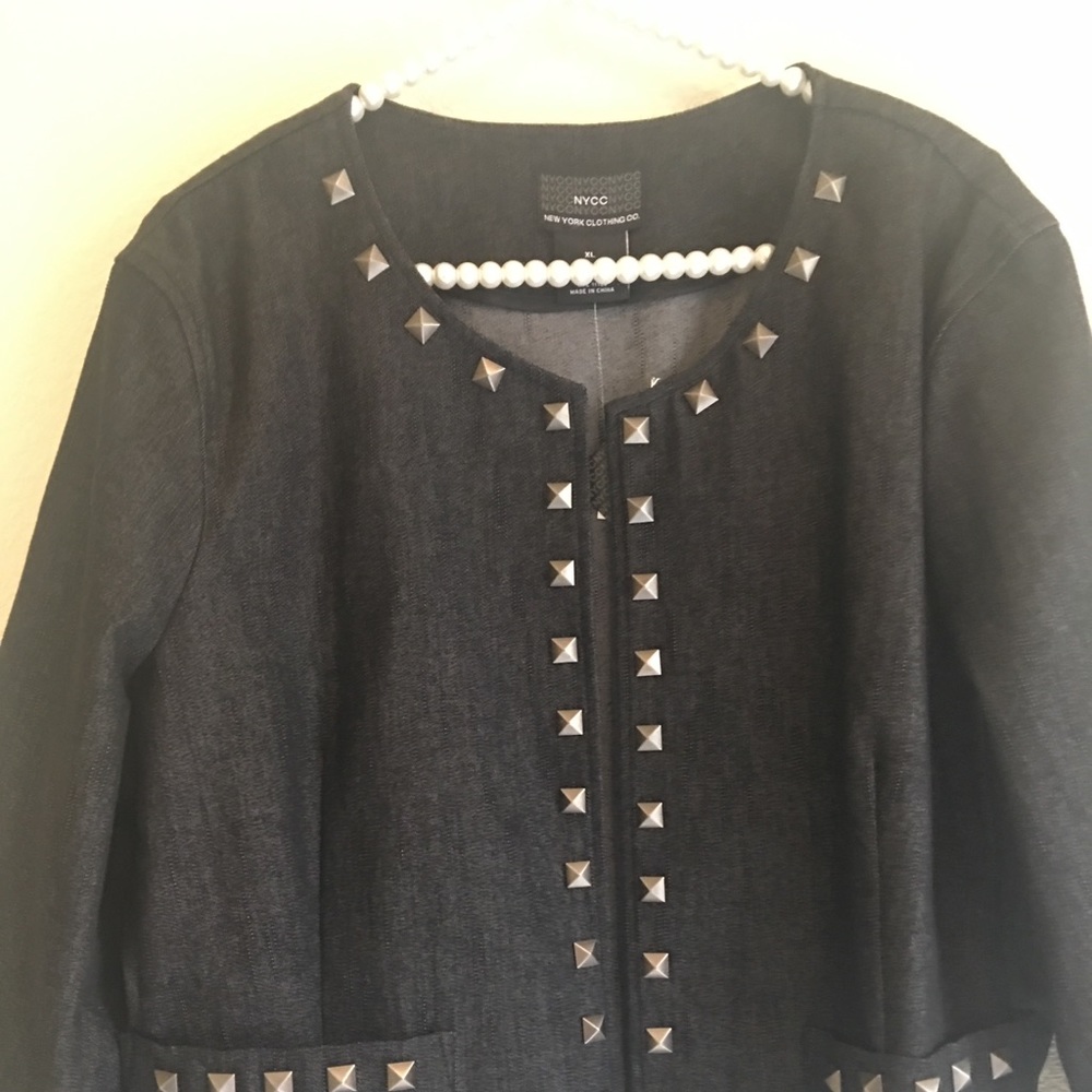Black Jean Jacket and Black Jean Suit with Studs